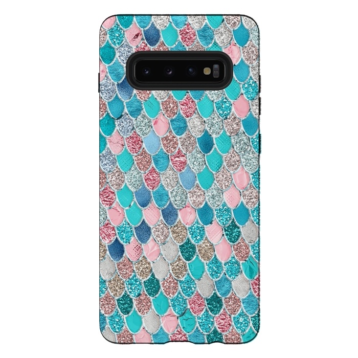 Galaxy S10 plus StrongFit Summer Pastel Glitter Mermaid Scales by  Utart