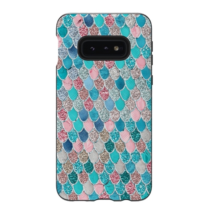 Galaxy S10e StrongFit Summer Pastel Glitter Mermaid Scales by  Utart