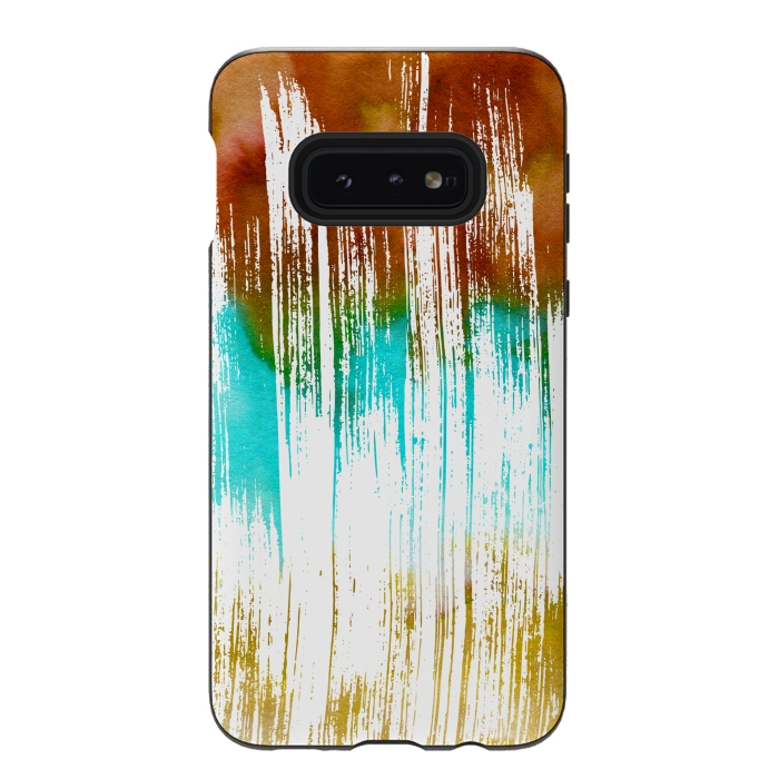 Galaxy S10e StrongFit Watercolor Scratches by Creativeaxle