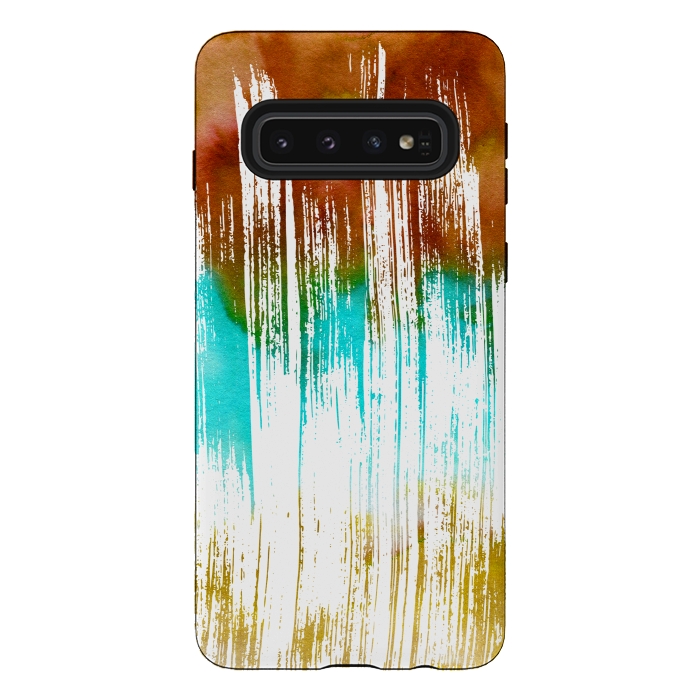Galaxy S10 StrongFit Watercolor Scratches by Creativeaxle