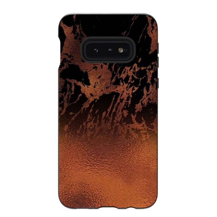 Galaxy S10e StrongFit Copper Gold and Black Marble  by  Utart