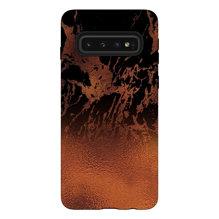 Galaxy S10 StrongFit Copper Gold and Black Marble  by  Utart