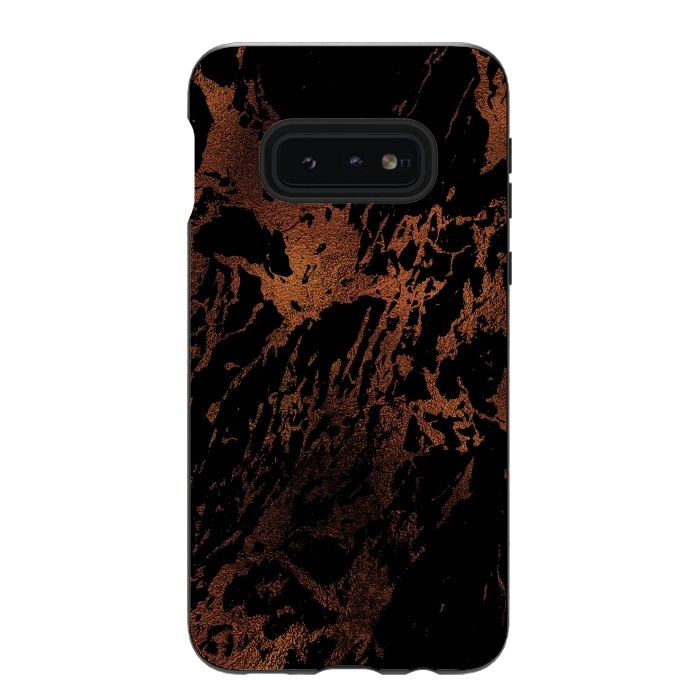 Galaxy S10e StrongFit Copper Metal Veined Marble by  Utart
