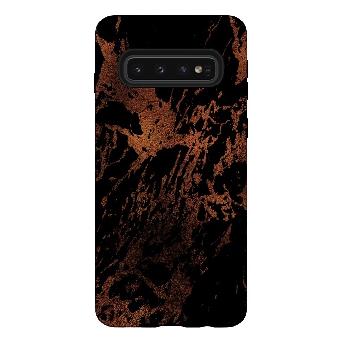 Galaxy S10 StrongFit Copper Metal Veined Marble by  Utart