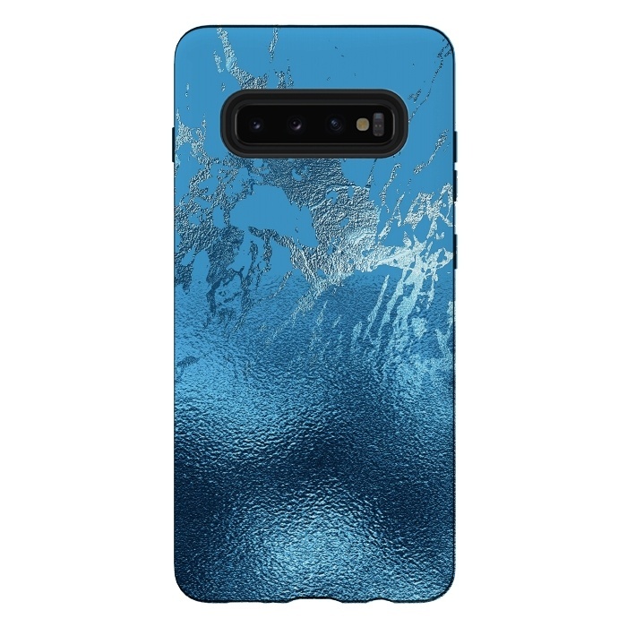 Galaxy S10 plus StrongFit Blue Metal and Marble  by  Utart