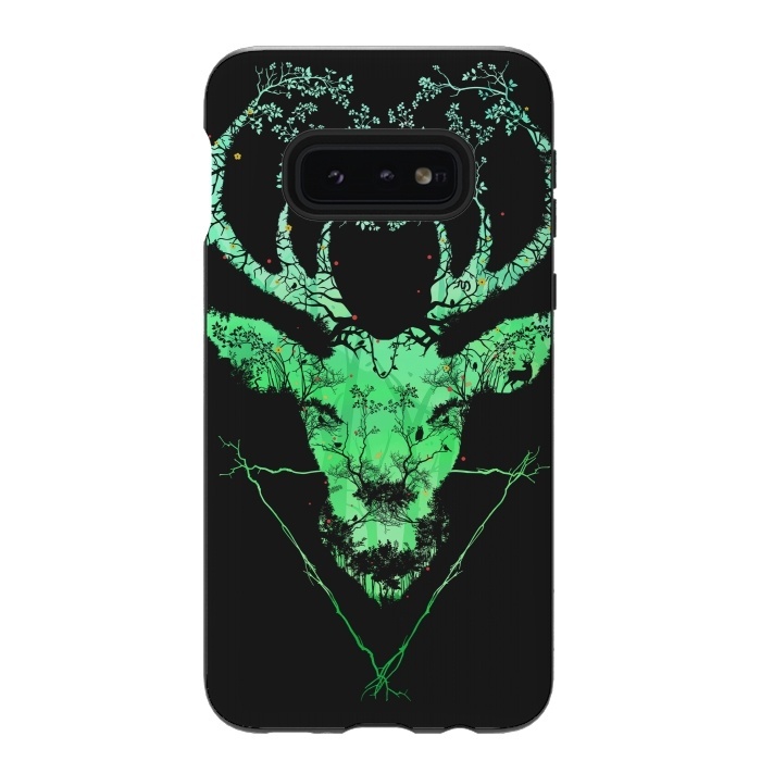 Galaxy S10e StrongFit Dark Forest Deer by Sitchko
