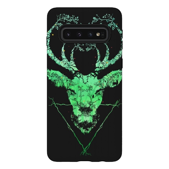 Galaxy S10 StrongFit Dark Forest Deer by Sitchko