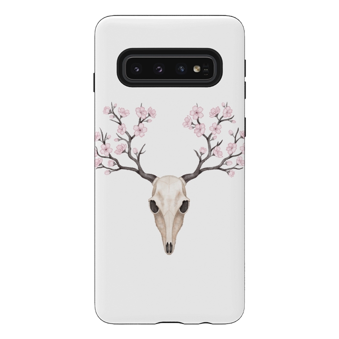 Galaxy S10 StrongFit Blooming deer skull by Laura Nagel
