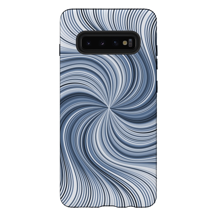 Galaxy S10 plus StrongFit Abstract Wavy Lines In Shades Of Blue by Andrea Haase