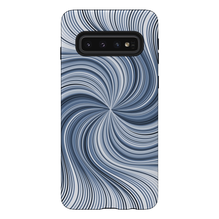 Galaxy S10 StrongFit Abstract Wavy Lines In Shades Of Blue by Andrea Haase