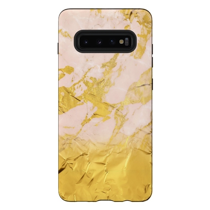 Galaxy S10 plus StrongFit Gold Foil and Pink Marble Glamour by  Utart