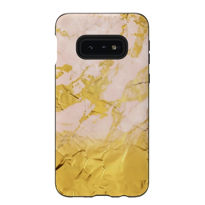 Galaxy S10e StrongFit Gold Foil and Pink Marble Glamour by  Utart