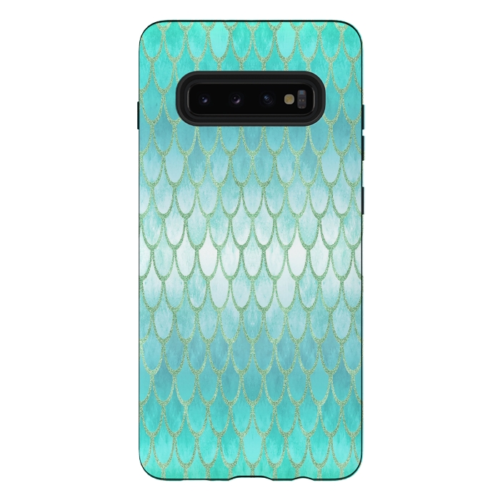 Galaxy S10 plus StrongFit Pretty Mermaid Scales 03 by Angelika Parker