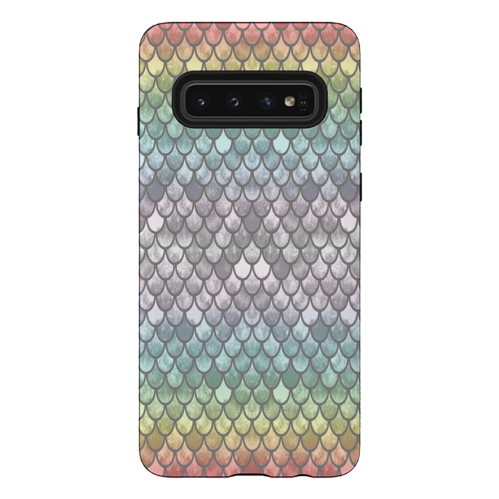 Galaxy S10 StrongFit Pretty Mermaid Scales 11 by Angelika Parker