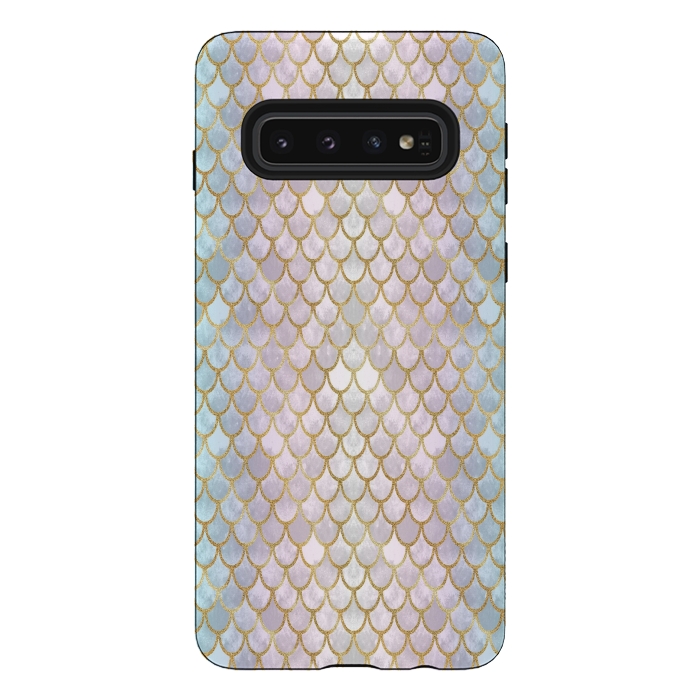 Galaxy S10 StrongFit Pretty Mermaid Scales 22 by Angelika Parker