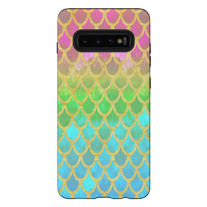 Galaxy S10 plus StrongFit Pretty Mermaid Scales 115 by Angelika Parker