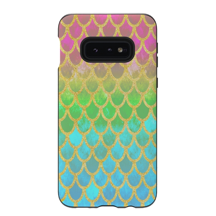 Galaxy S10e StrongFit Pretty Mermaid Scales 115 by Angelika Parker
