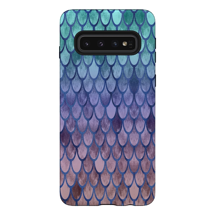 Galaxy S10 StrongFit Pretty Mermaid Scales 99 by Angelika Parker