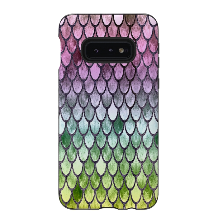 Galaxy S10e StrongFit Pretty Mermaid Scales 119 by Angelika Parker