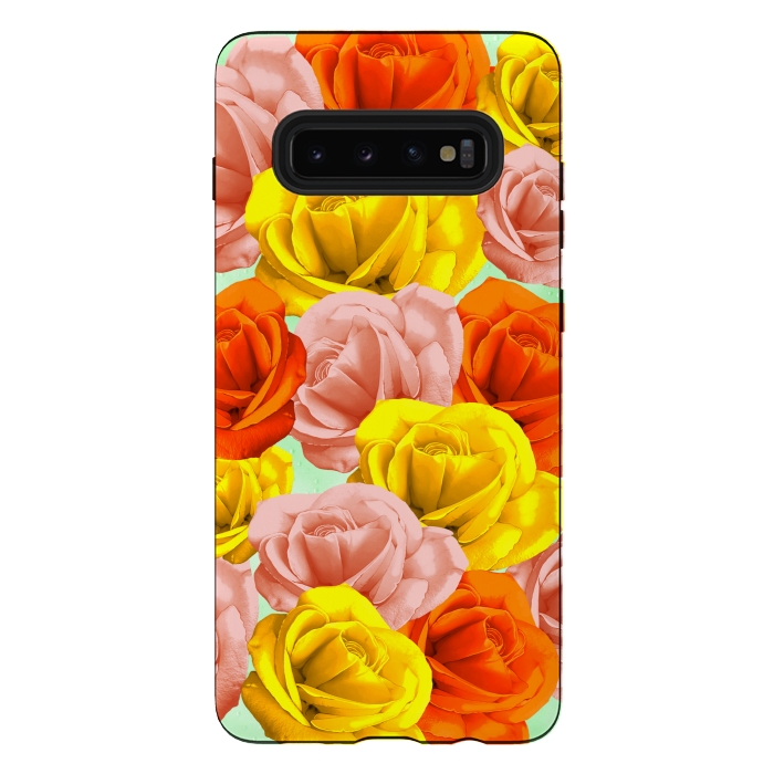 Galaxy S10 plus StrongFit Roses Pastel Colors Floral Collage by BluedarkArt