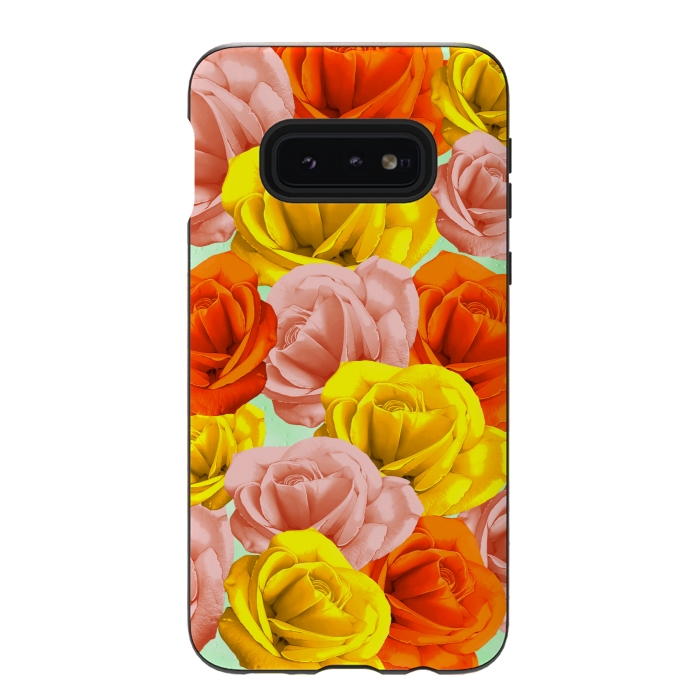 Galaxy S10e StrongFit Roses Pastel Colors Floral Collage by BluedarkArt