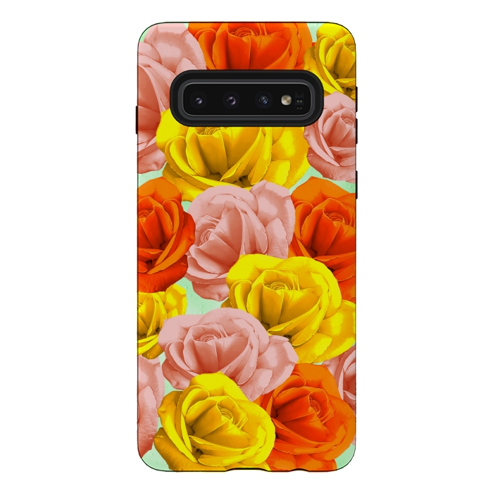 Galaxy S10 StrongFit Roses Pastel Colors Floral Collage by BluedarkArt