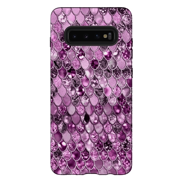Galaxy S10 plus StrongFit Purple and Violet Trendy Shine Mermaid Scales by  Utart