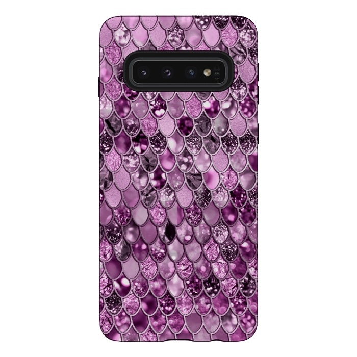 Galaxy S10 StrongFit Purple and Violet Trendy Shine Mermaid Scales by  Utart