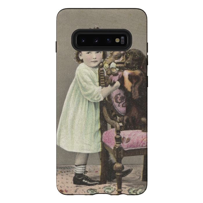 Galaxy S10 plus StrongFit Vintage Girl With Dog by Andrea Haase