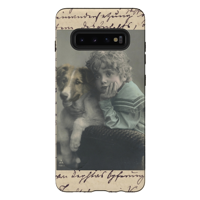 Galaxy S10 plus StrongFit Vintage Boy With Dog by Andrea Haase