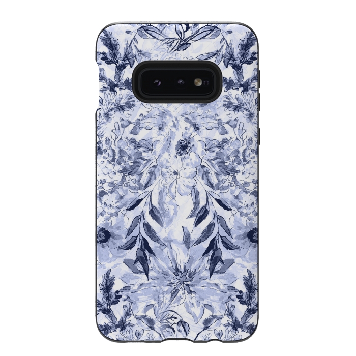 Galaxy S10e StrongFit Watercolor grey floral hand paint by InovArts