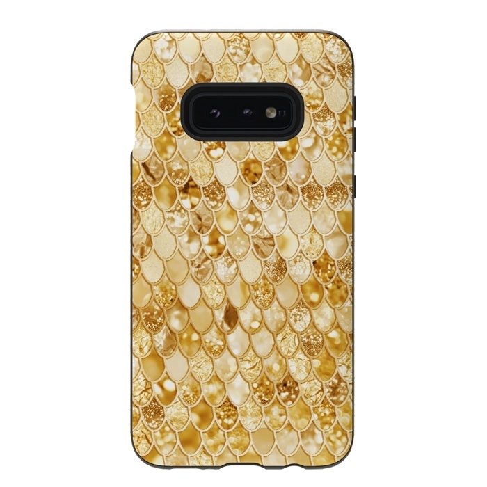 Galaxy S10e StrongFit Gold Mermaid Scales Pattern by  Utart