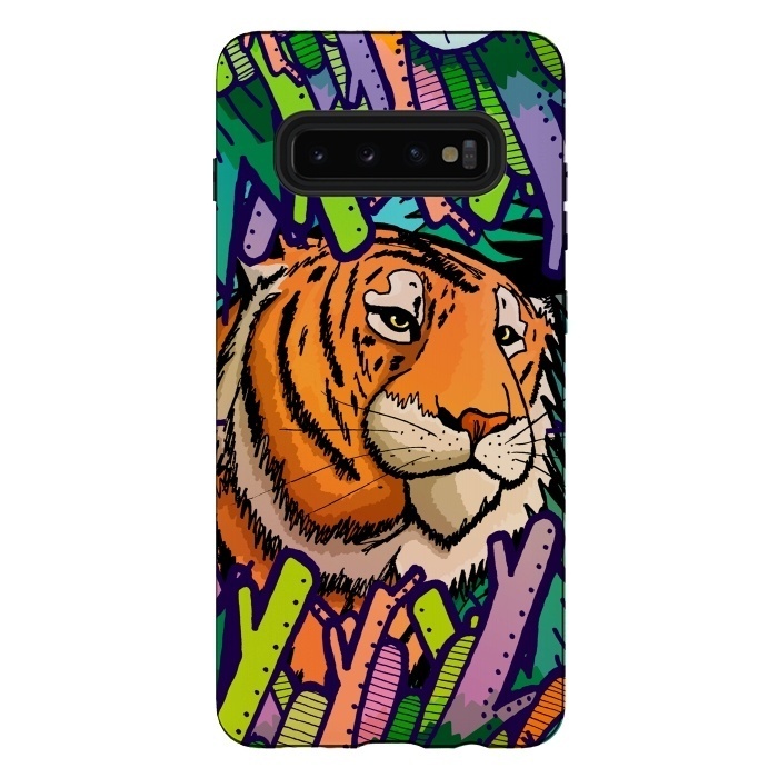 Galaxy S10 plus StrongFit Tiger in the undergrowth  by Steve Wade (Swade)
