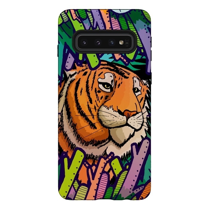 Galaxy S10 StrongFit Tiger in the undergrowth  by Steve Wade (Swade)