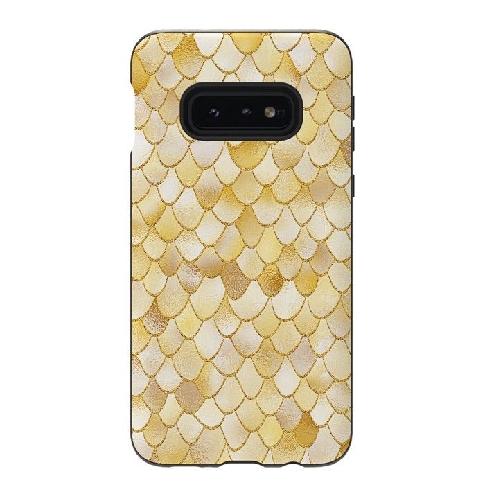 Galaxy S10e StrongFit Gold Wonky Metal Mermaid Scales by  Utart