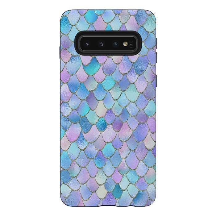 Galaxy S10 StrongFit Lavender Wonky Metal Mermaid Scales by  Utart