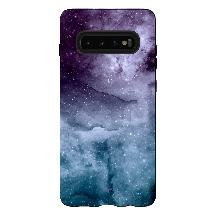 Galaxy S10 plus StrongFit Watercolor and nebula abstract design by InovArts