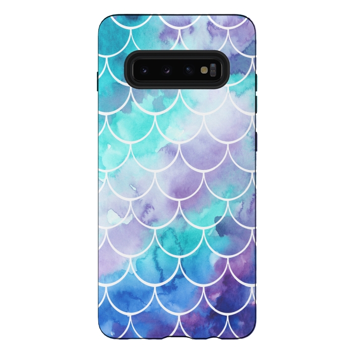 Galaxy S10 plus StrongFit Pastel Clouds Mermaids Tail by Becky Starsmore