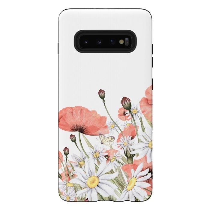 Galaxy S10 plus StrongFit Summer Poppy and Camomile Field by  Utart