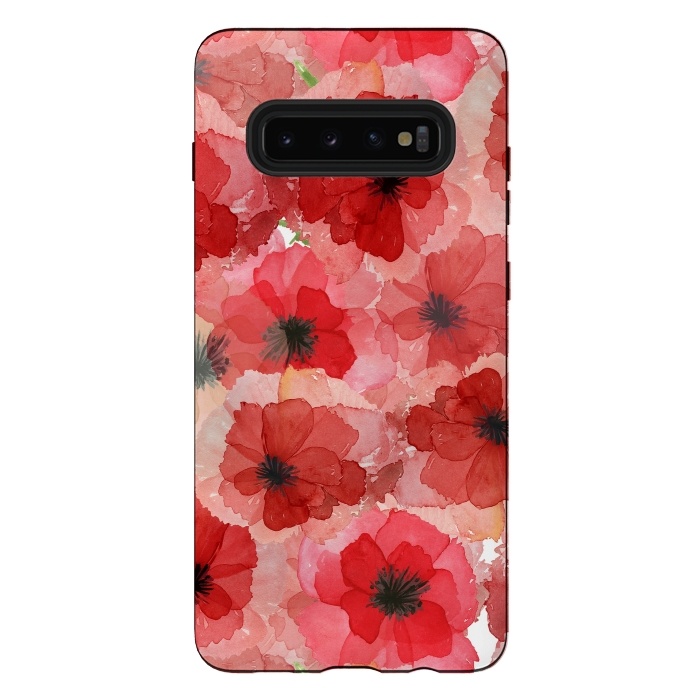Galaxy S10 plus StrongFit Abstract Poppy Pattern by  Utart