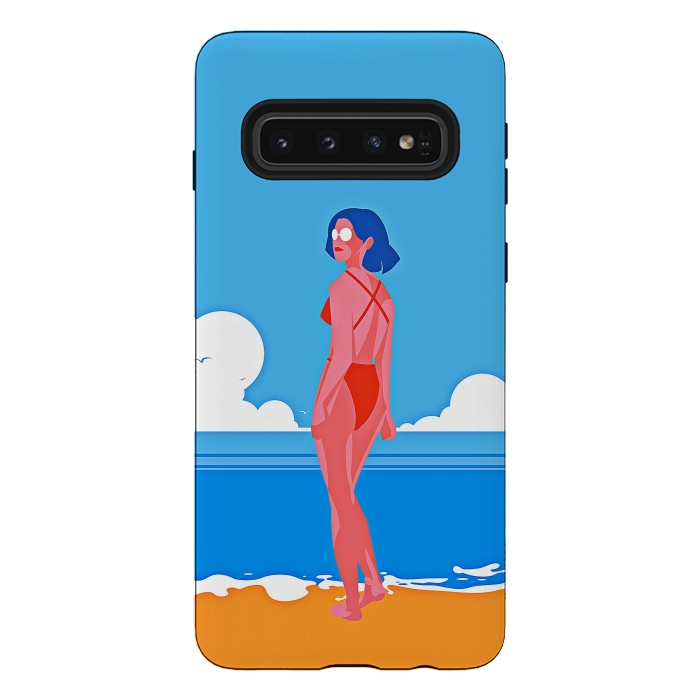 Galaxy S10 StrongFit Summer Girl at the Beach by DaDo ART