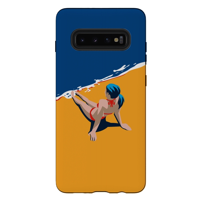 Galaxy S10 plus StrongFit Girl at the beach by DaDo ART