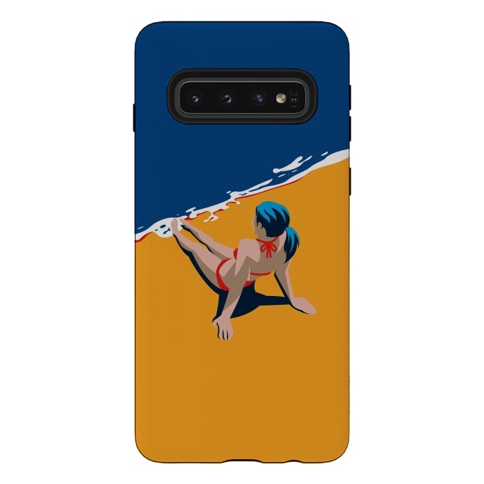 Galaxy S10 StrongFit Girl at the beach by DaDo ART