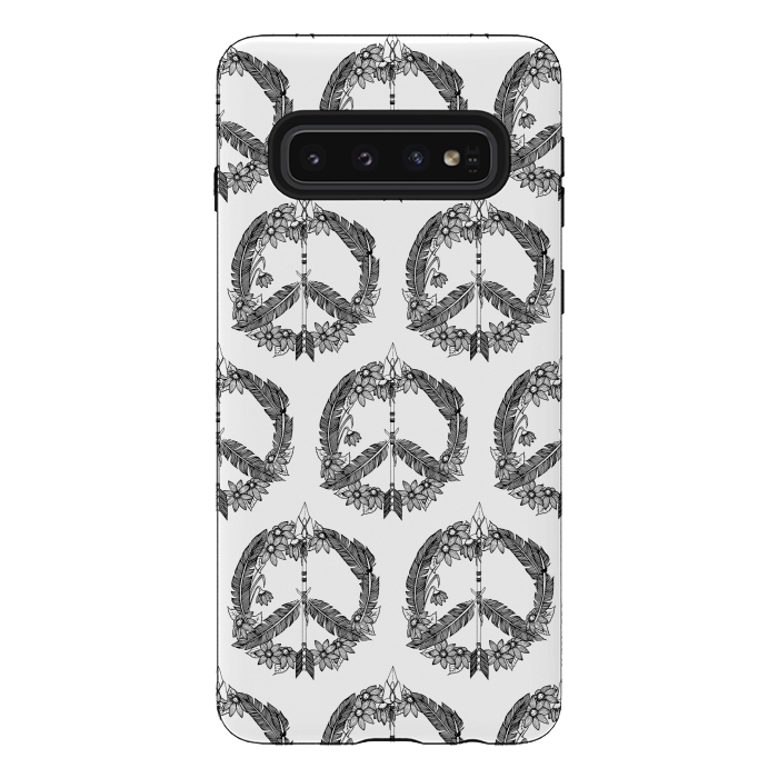 Galaxy S10 StrongFit Bohemian Peace Sign Print by Becky Starsmore