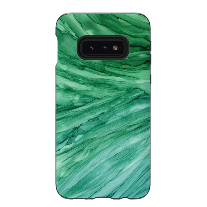 Galaxy S10e StrongFit Emerald Green Marble by Becky Starsmore