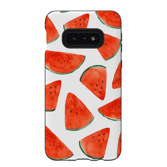 Galaxy S10e StrongFit Fruity Summer Watermelon Print by Becky Starsmore