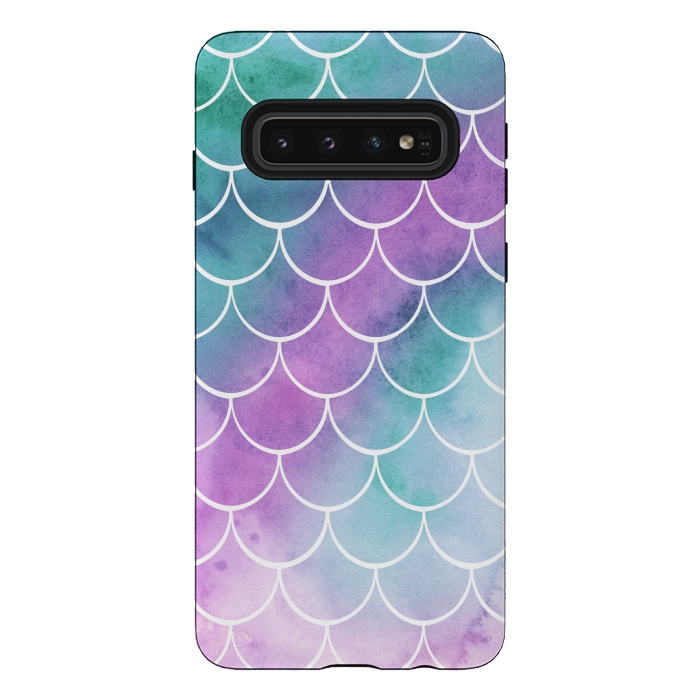 Galaxy S10 StrongFit Dreamy Pastel Mermaid Scales by Becky Starsmore