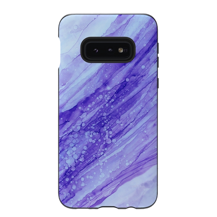 Galaxy S10e StrongFit Purple Marble Print by Becky Starsmore