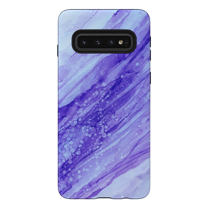 Galaxy S10 StrongFit Purple Marble Print by Becky Starsmore