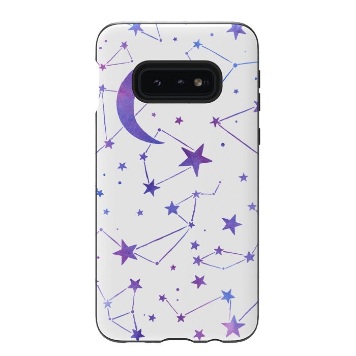 Galaxy S10e StrongFit Watercolor Star And Moon Constellations by Becky Starsmore